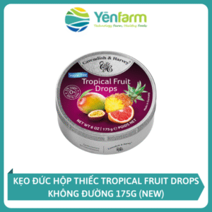 Kẹo Đức Hộp Thiếc Tropical Fruit Drops Không Đường 175g (new)