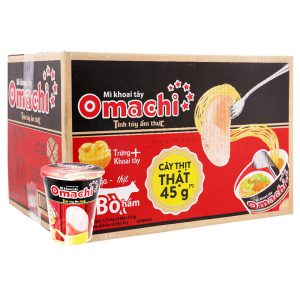 Mì khoai tây Omachi xốt bò hầm ly 113g (có cây thịt thật)