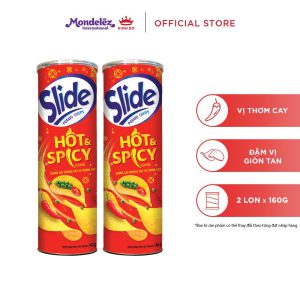 Snack khoai tây vị thơm cay Slide lon 160g
